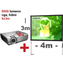 Location pack vidéoprojecteur + écran 4x3m