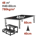 Location pack scène 48m² avec praticables H40-60cm