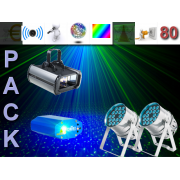 Pack Mariage Pacs 80 personnes: Location enceintes sonorisation 2x350W et 4 jeux de lumière