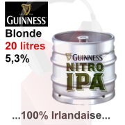 Bière pression Guinness Blonde Nitro IPA 5,3%Vol Fut 20 litres  - Remboursable (-5€)