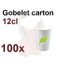 100 Gobelets carton jetables 12cl (café) biodégradables