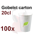 100 Gobelets carton jetables 20cl (boissons, thé) biodégradables