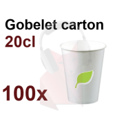 100 Gobelets carton jetables 20cl (boissons, thé) biodégradables