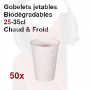 50 gobelets de 25-35cl jetables biodégradables chaud et froid