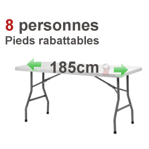 Location Table rectangulaire 6/8 pers pliante