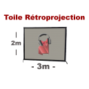 Toile Retroprojection (projection arrière) pour écran 3x2