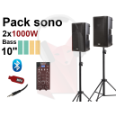 Location pack sonorisation 2x1000w pour 120 personnes ou 200m² Bluetooth