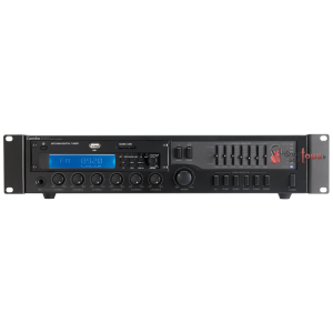 Amplificateur 100V 240W avec lecteur multimedia et radio FM et table de mixage pour 12 projecteurs de son