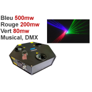 Location laser Laser centre-piste 3 têtes RGB TRIDENT 780mw