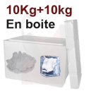 Pack glaçons Soirée avec glaçons, glace pilée dans une caisse polystyrène 50x46x40
