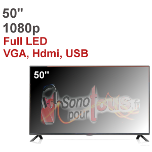 Location Ecran 50 pouces "commercial" FullHd 1080p "Direct Lid" LED (lumineux)