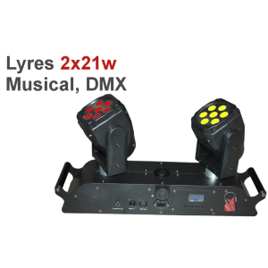 Location double lyre wash à LED full color 42W musical ou DMX