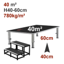 Location pack scène 40m² avec praticables H40-60cm