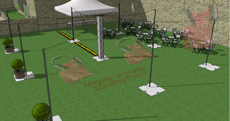 image démonstration d'une installation pour la guirlande guinguette de 10 mètres